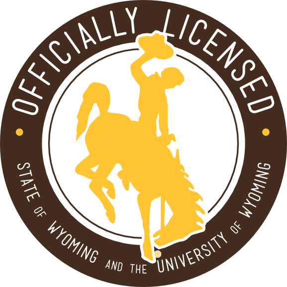 Officially licensed Wyoming University logo.