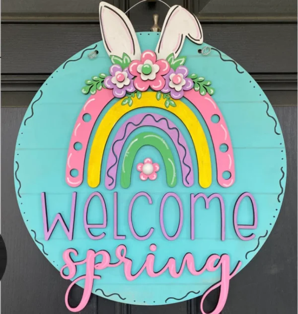 Happy Easter - Welcome Spring DIY Door Hanger Kit