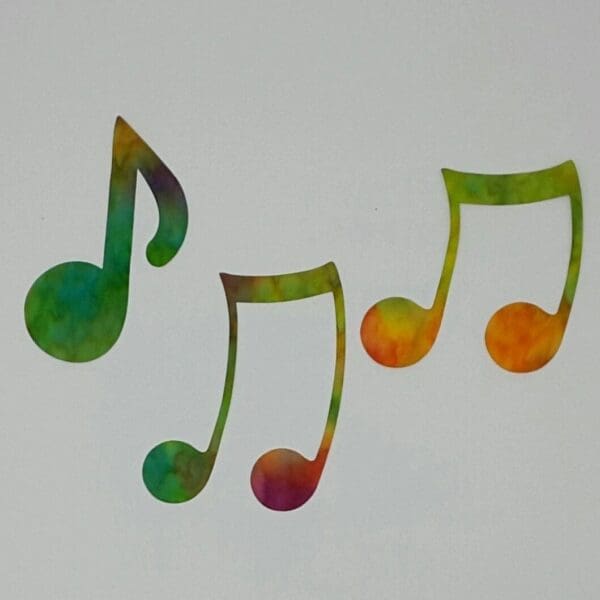 A group of musical notes that are painted on the wall.