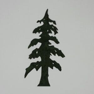 A tree is shown in the shape of a pine.