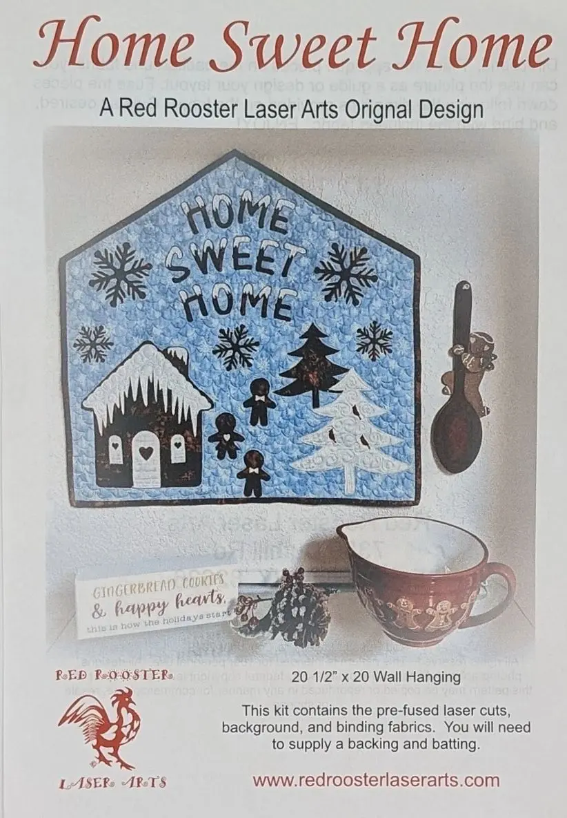 A picture of a house quilt with the words " name sweet nume ".