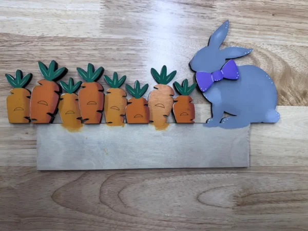 Easter Bunny Carrots Interchangeable Door Hanger Insert - Image 2